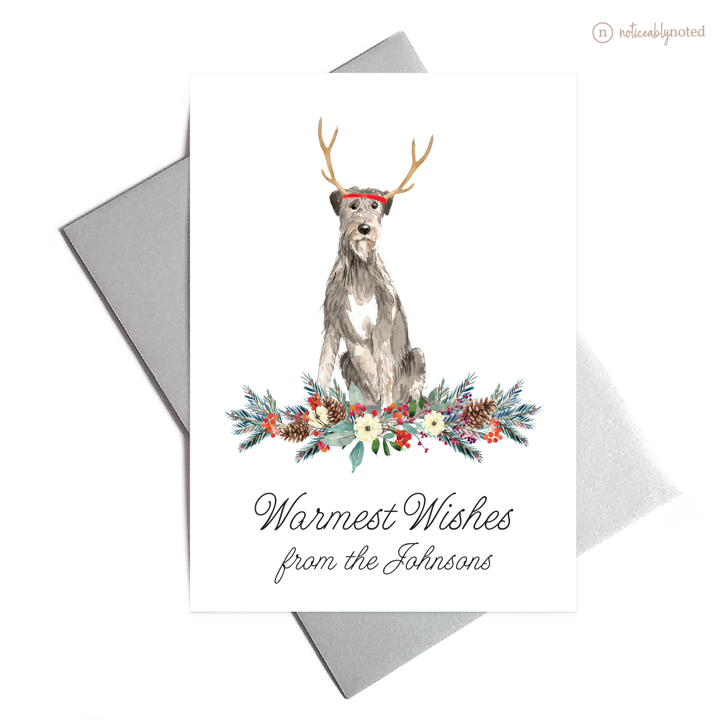 Irish Wolfhound Dog Holiday Greeting Cards | Noticeably Noted