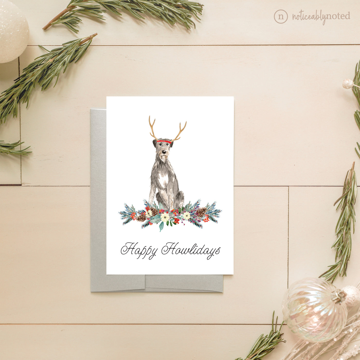 Irish Wolfhound Dog Holiday Card | Noticeably Noted