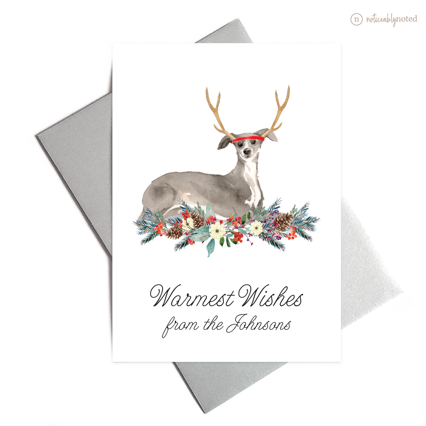 Italian Greyhound Dog Holiday Greeting Cards | Noticeably Noted