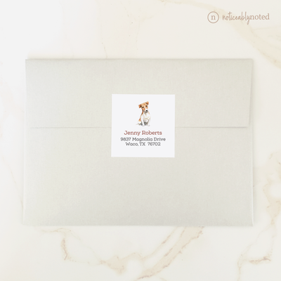 Jack Russell Dog Square Address Labels