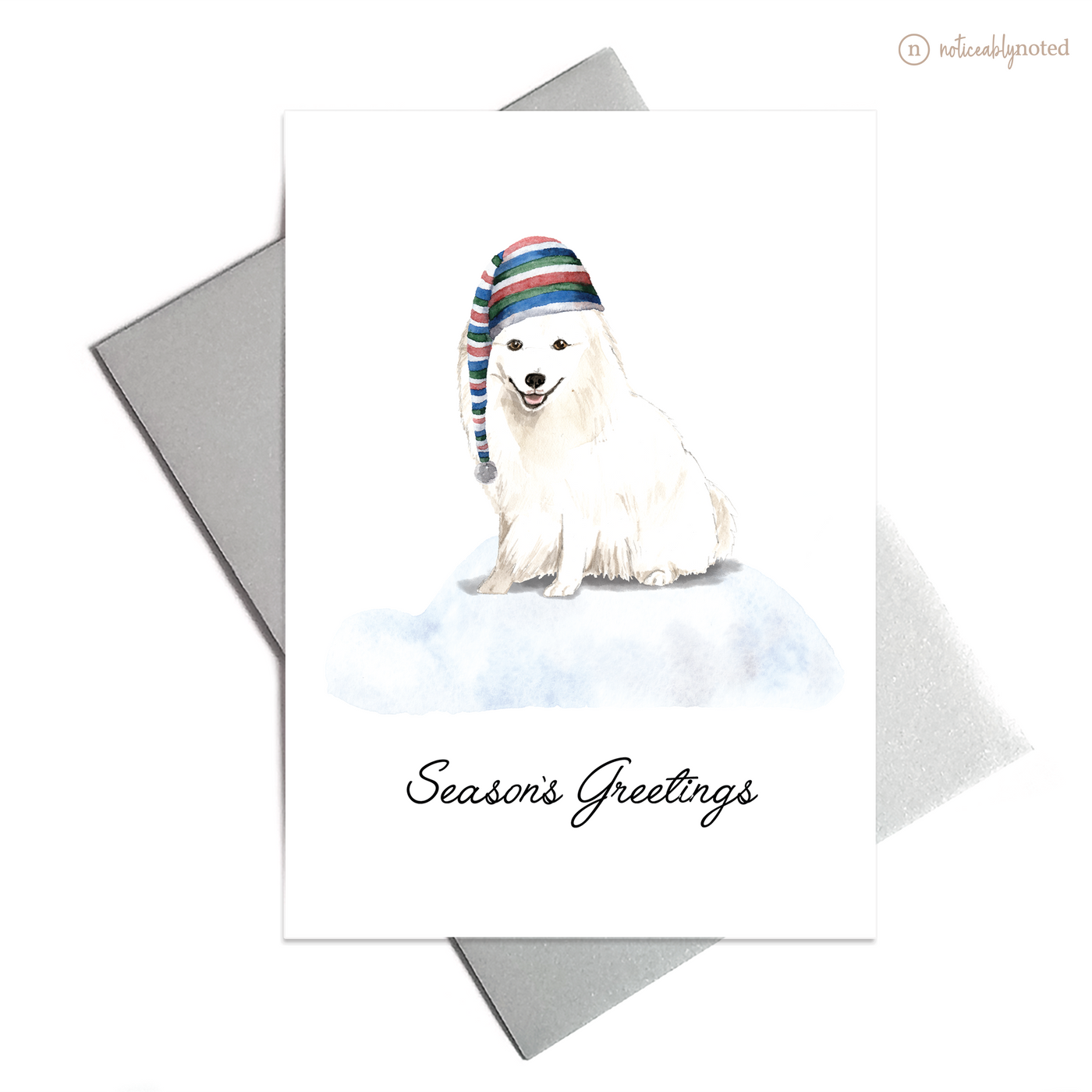 Japanese Spitz Dog Holiday Card | Noticeably Noted