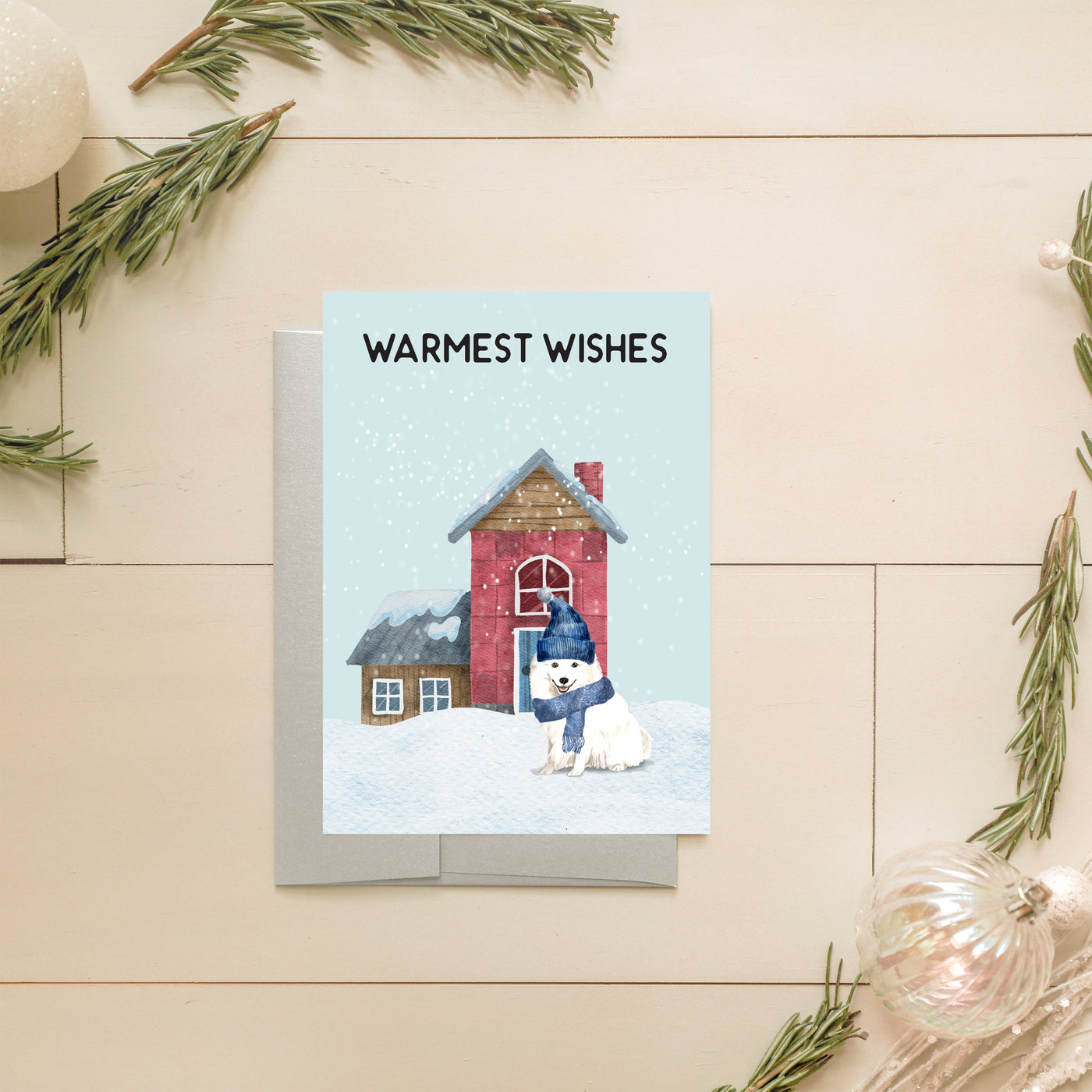 Japanese Spitz Holiday Card | Noticeably Noted