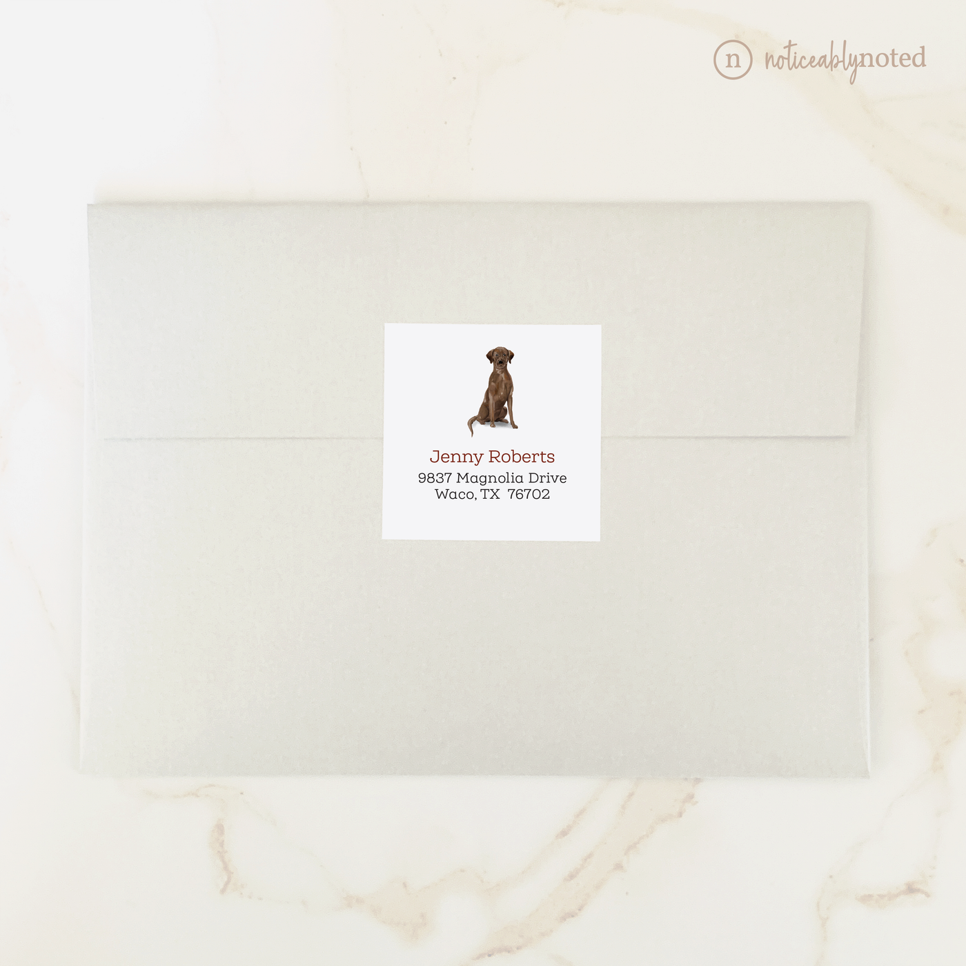 Labrador Retriever Dog Square Address Labels