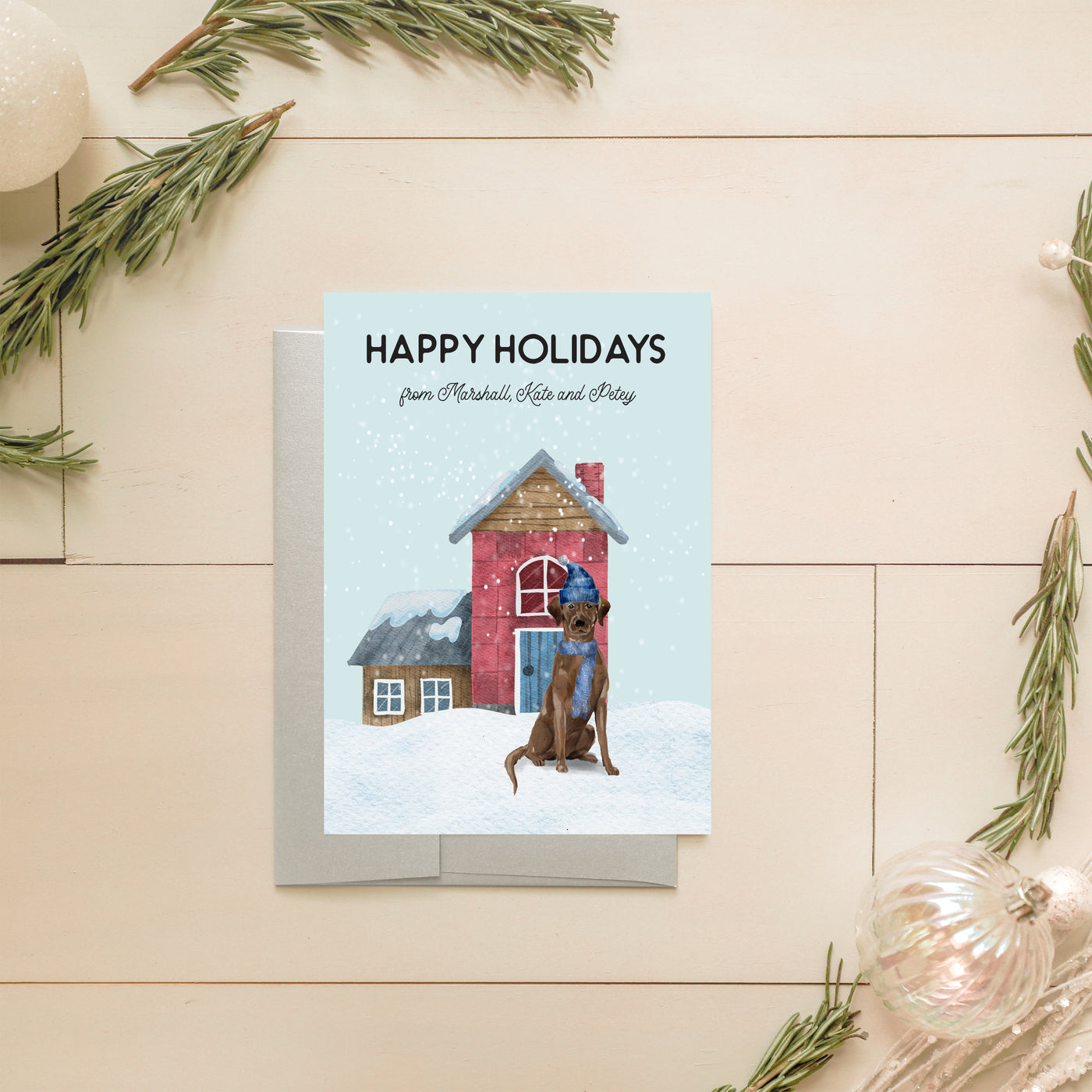 Chocolate Labrador Retriever Christmas Card | Noticeably Noted
