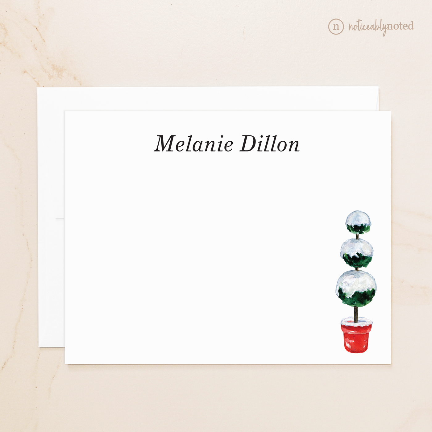 Topiary Boxwood Ball Personalized Flat Cards