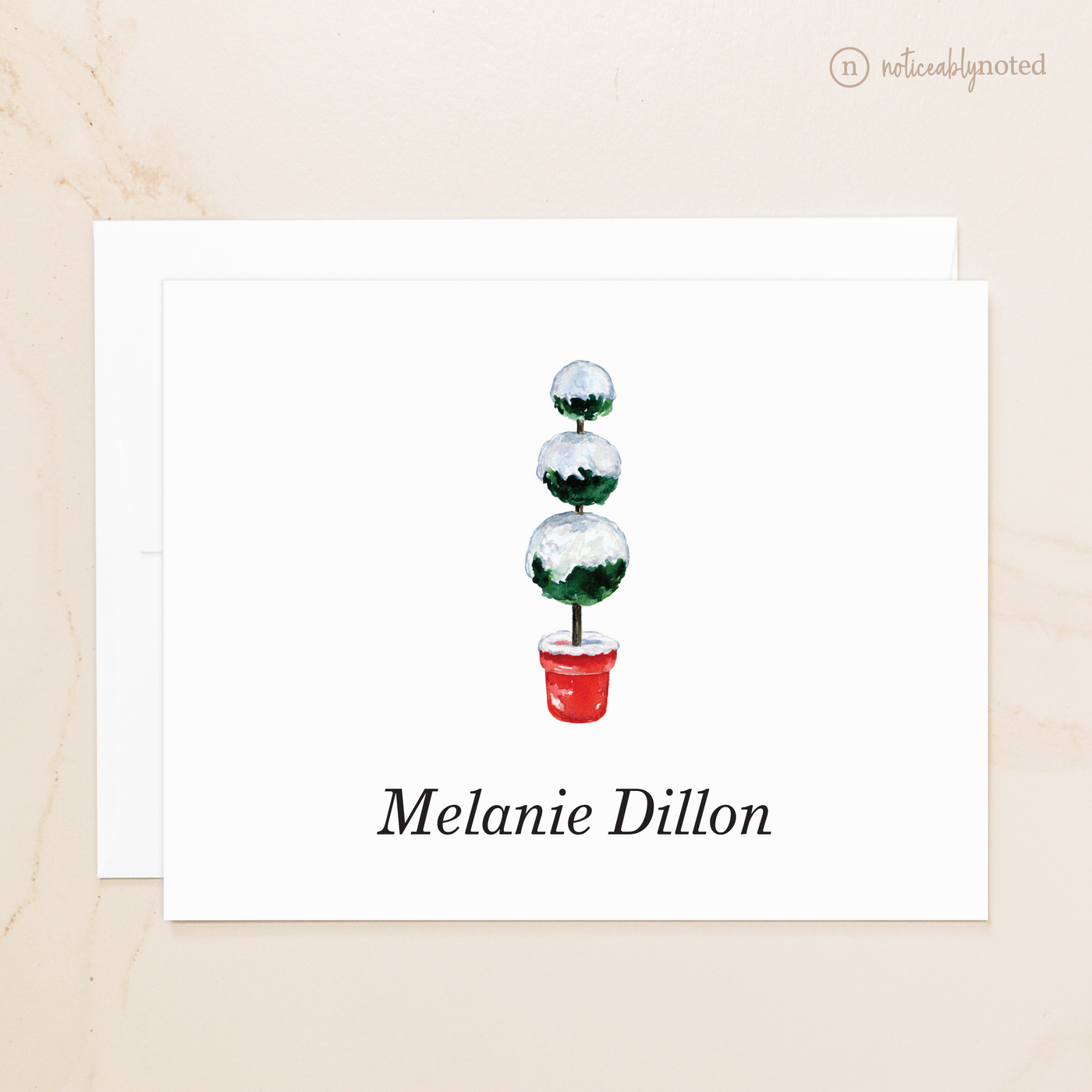 Topiary Boxwood Ball Personalized Folded Cards