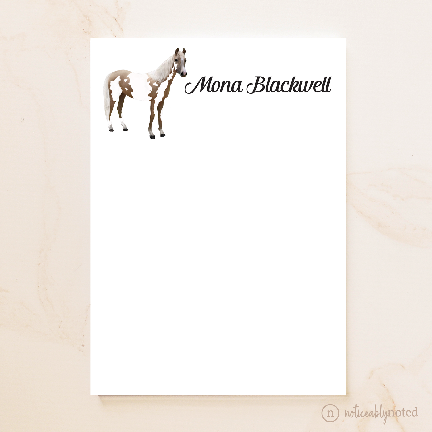 Light Brown Bay Overo Horse Notepad (#20)