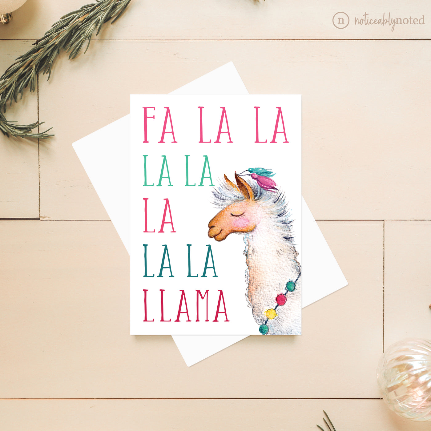 Llama Christmas Card | Noticeably Noted