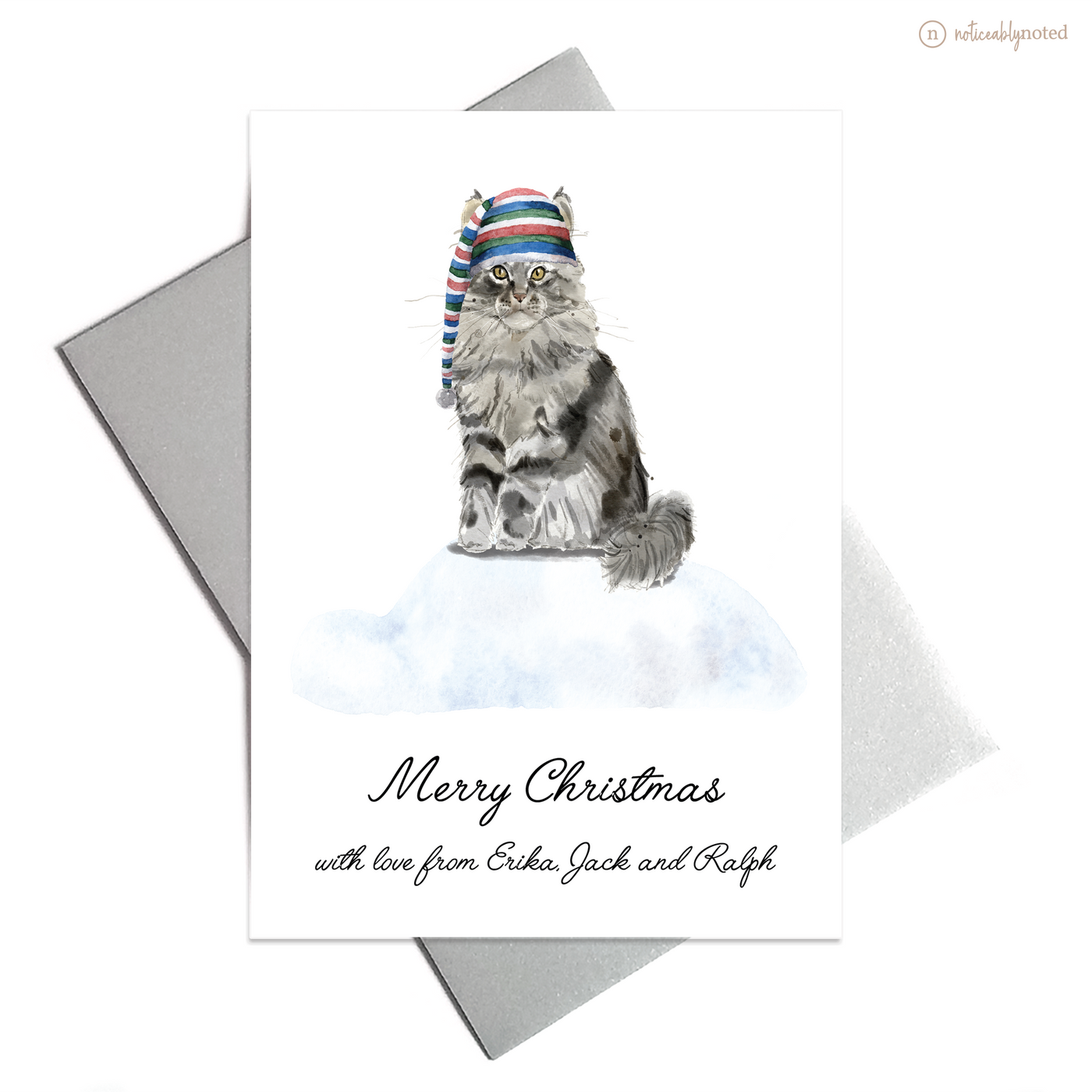 Maine Coon Holiday Card | Noticeably Noted