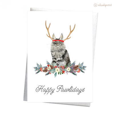 Maine Coon Holiday Greeting Cards | Noticeably Noted