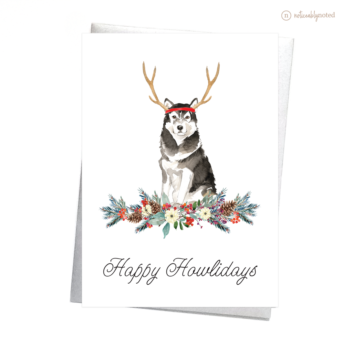 Malamute Dog Christmas Card | Noticeably Noted