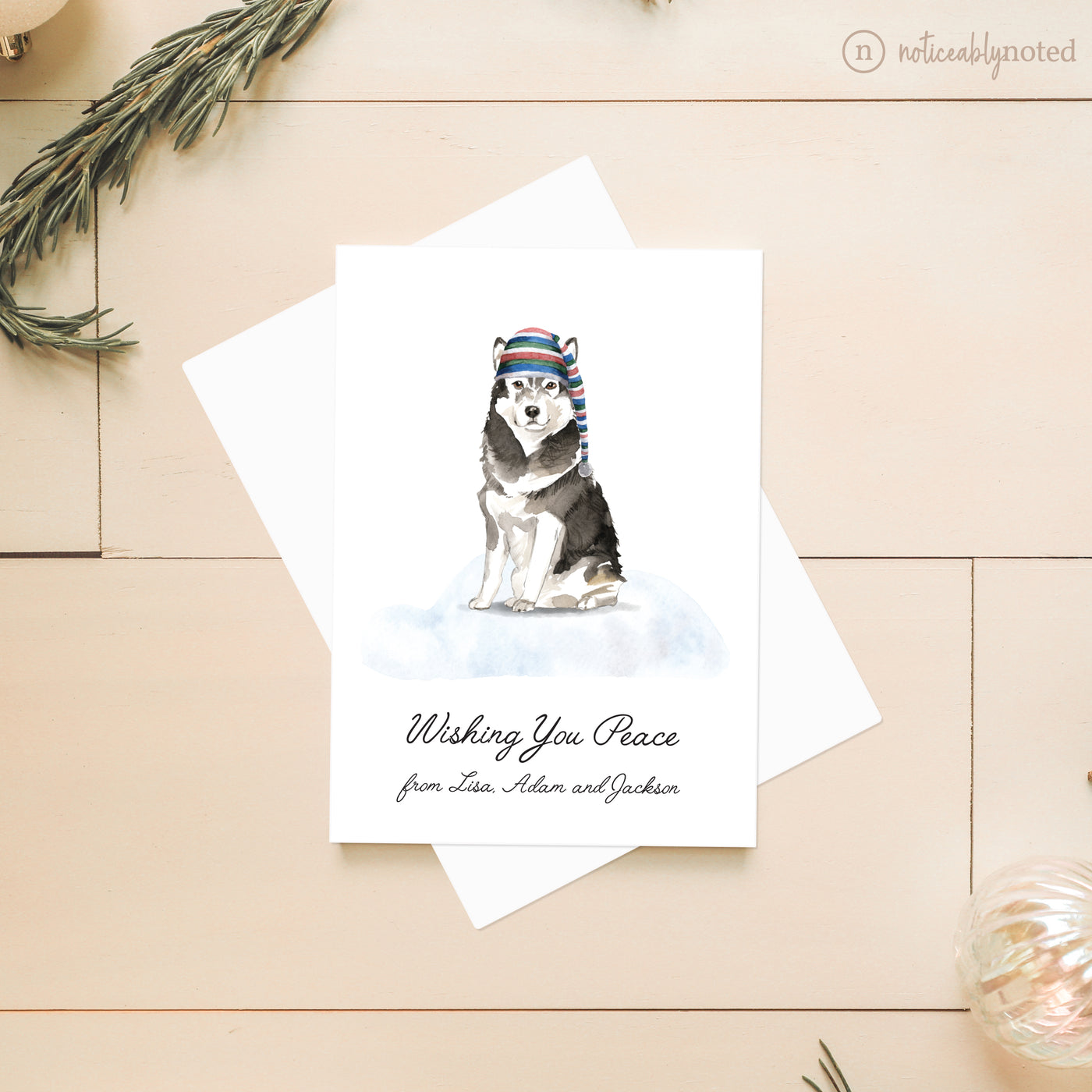 Malamute Dog Christmas Cards | Noticeably Noted