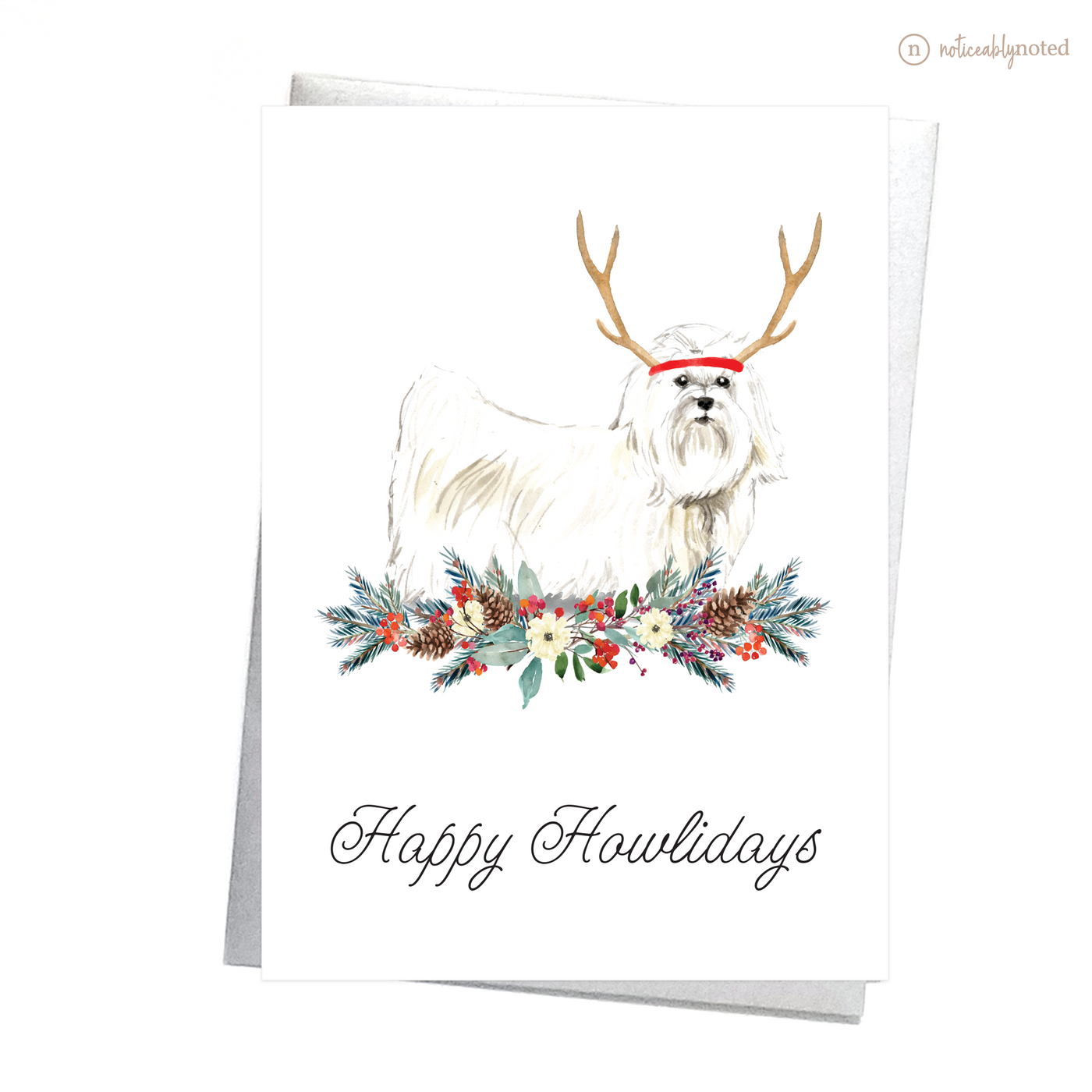 Maltese Dog Christmas Card | Noticeably Noted
