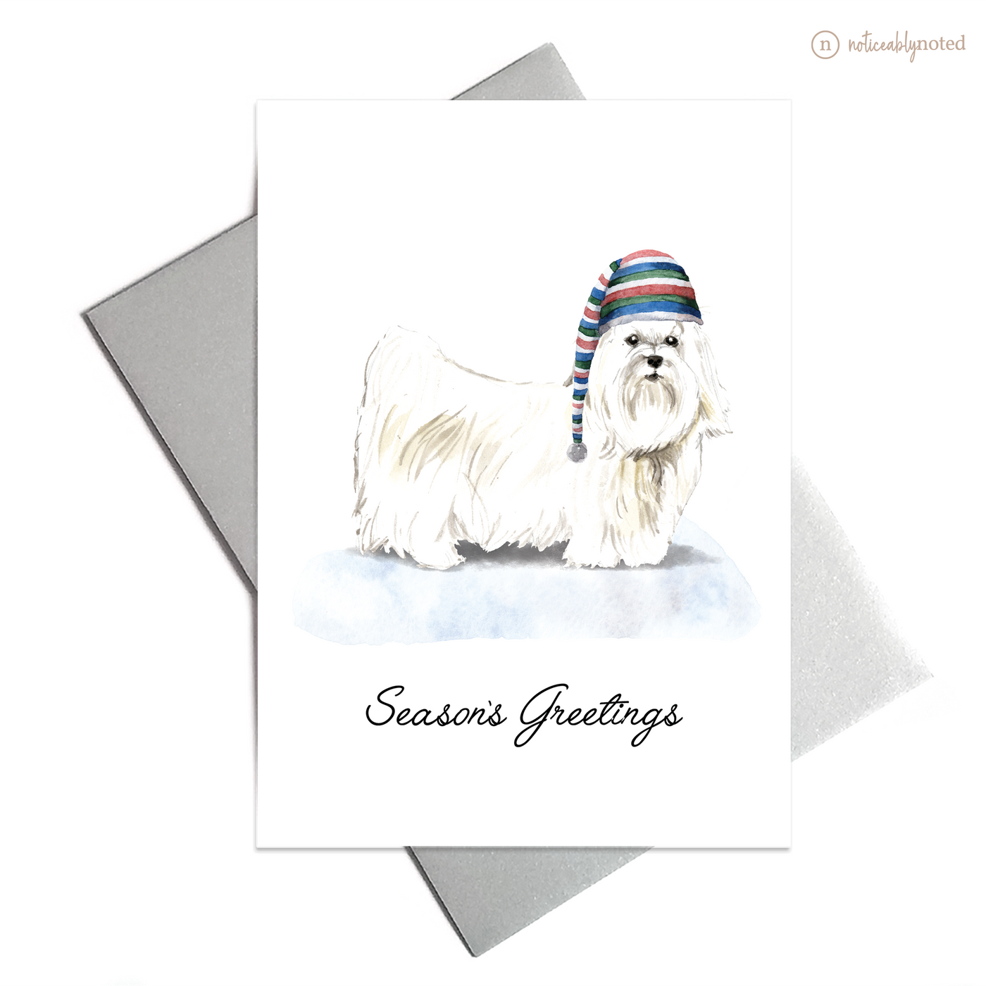 Maltese Dog Holiday Card | Noticeably Noted