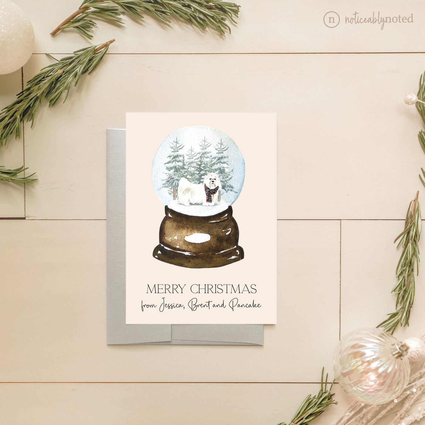 Maltese Dog Holiday Card | Noticeably Noted
