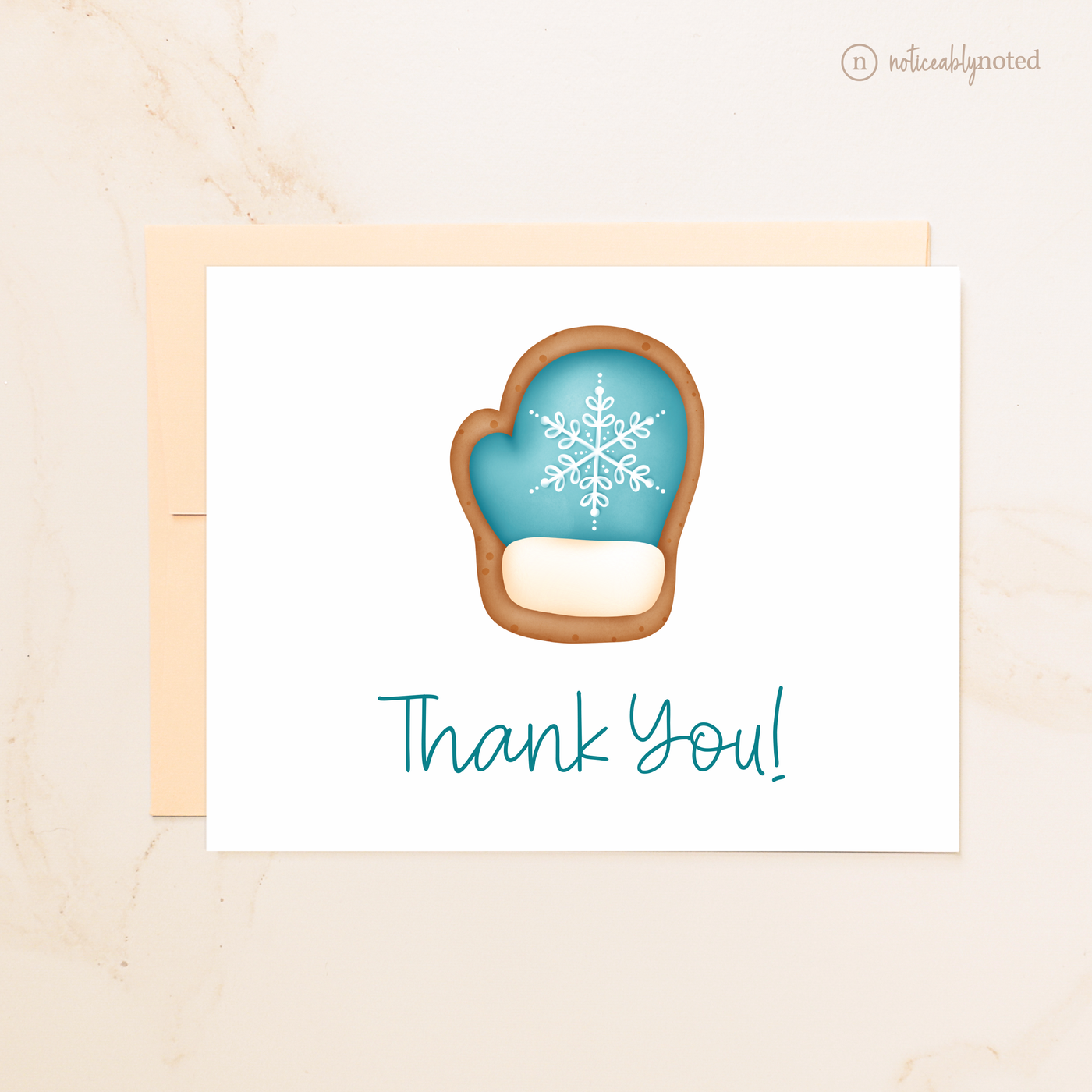 Mitten Cookie Folded Thank You Cards | Noticeably Noted