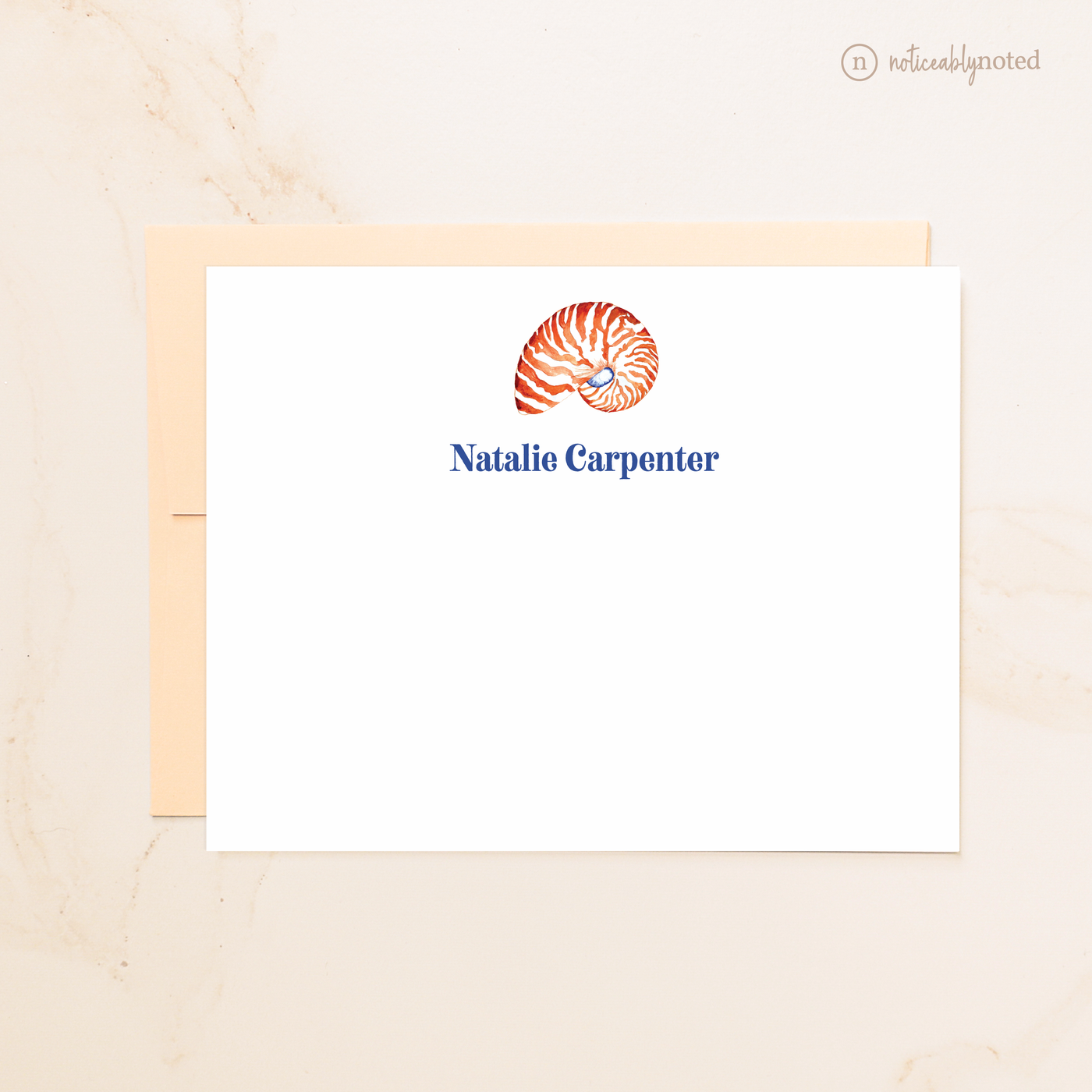 Nautilus Mollusk Personalized Flat Cards