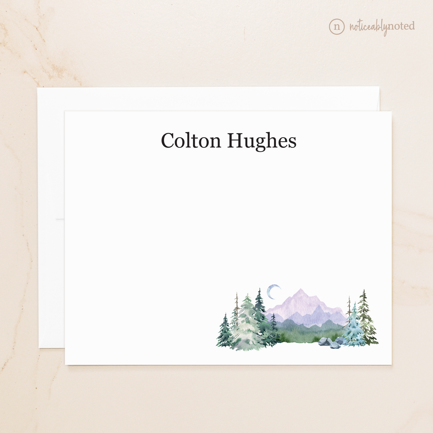 Hiker Flat Cards - Mountain Personalized Note Cards