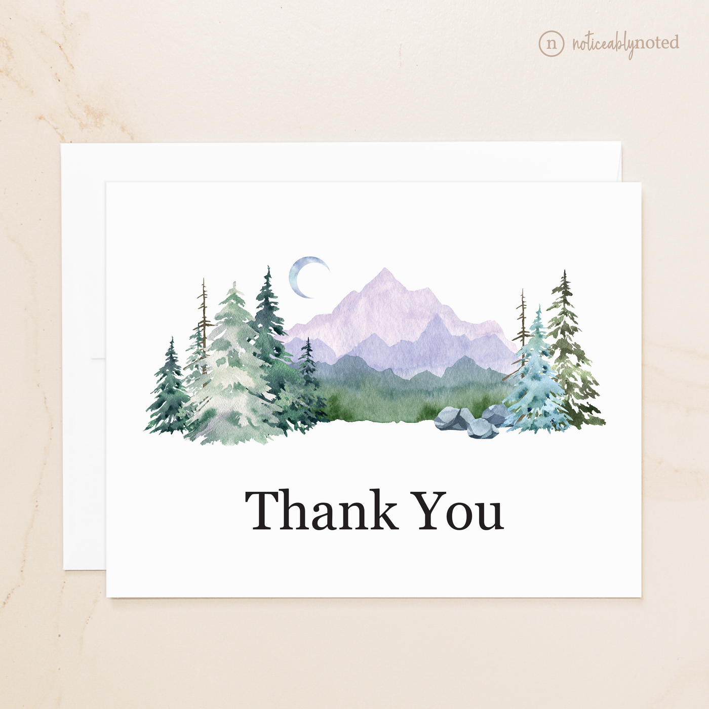 Mountain Folded Thank You Cards | Noticeably Noted