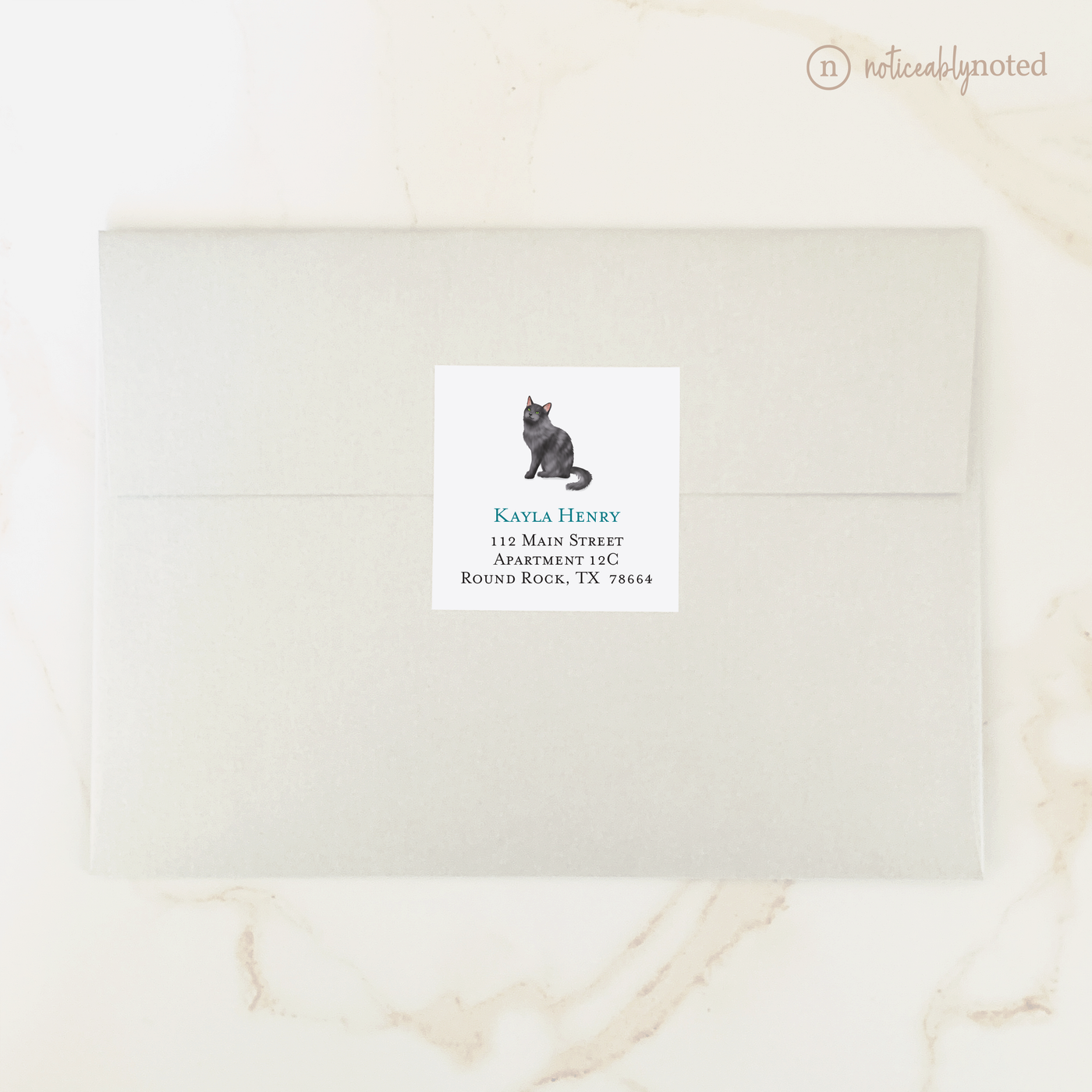 Nebelung Cat Square Address Labels