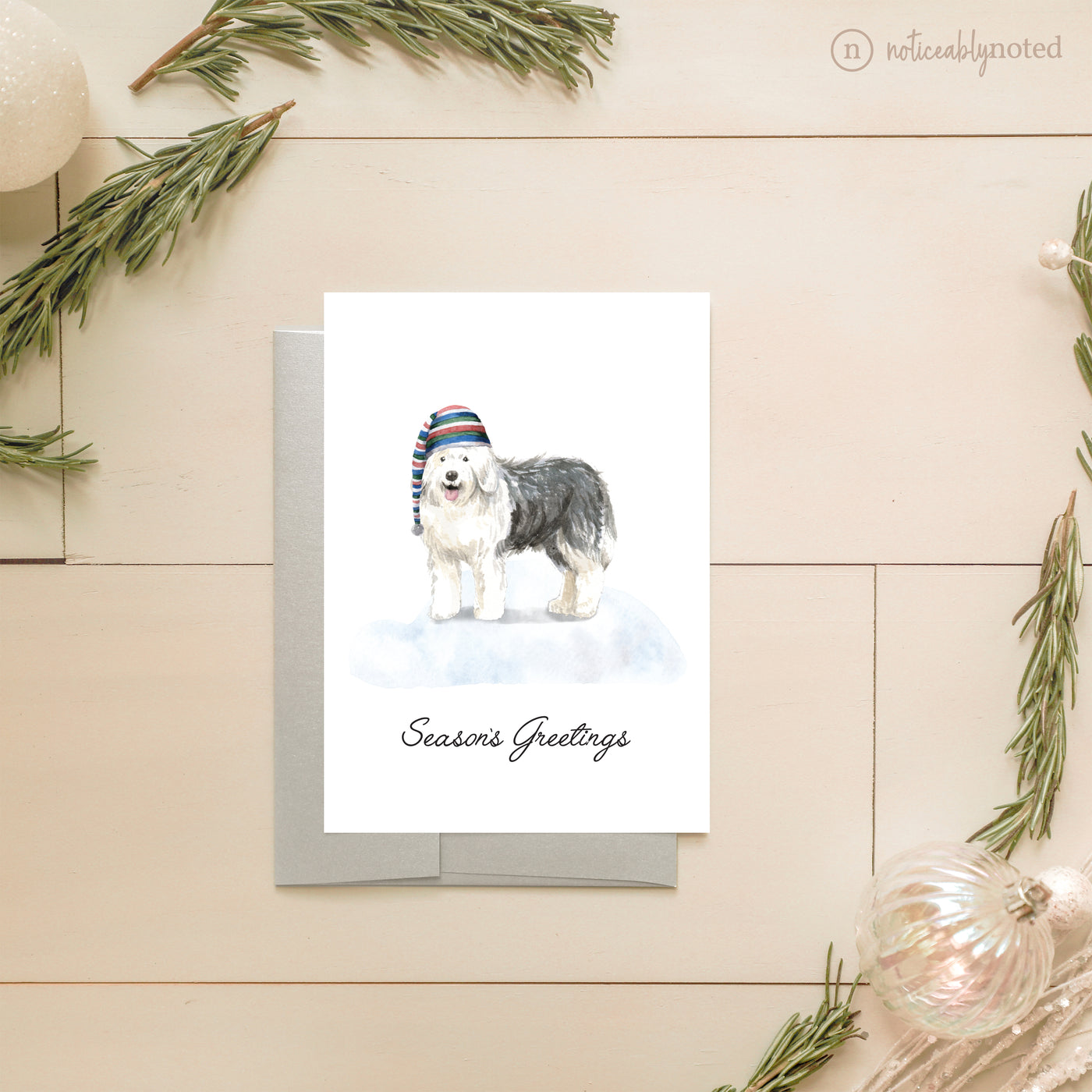 Old English Sheepdog Christmas Card | Noticeably Noted