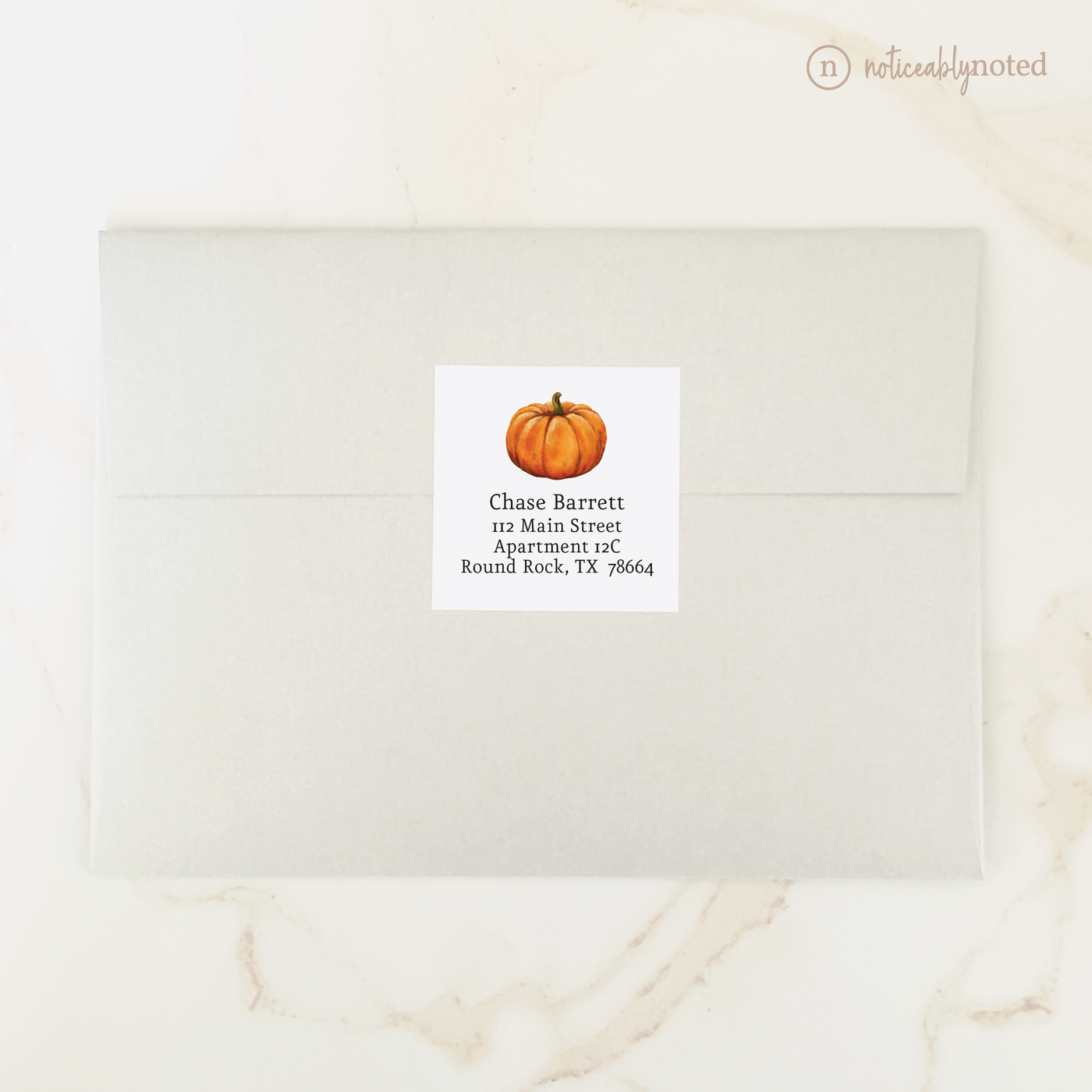 Orange Pumpkin Square Address Labels