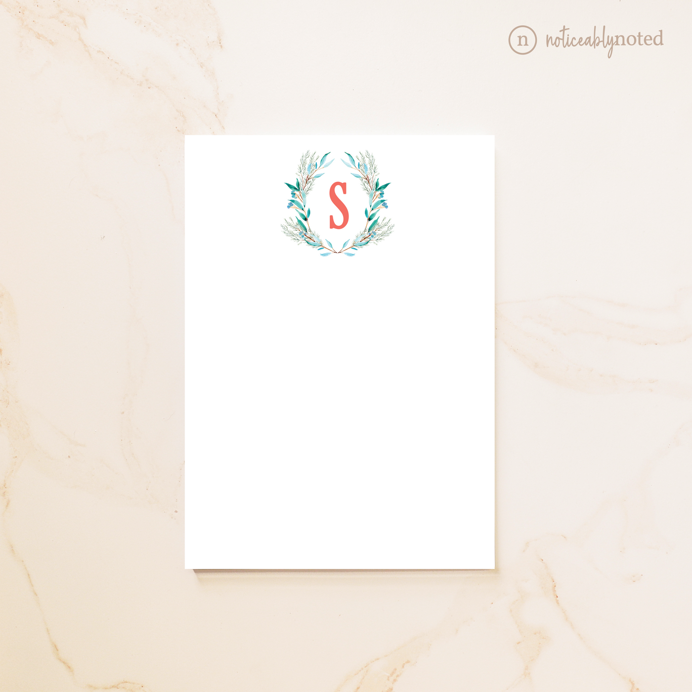 Evergreen Branch Personalized Notepad | Noticeably Noted