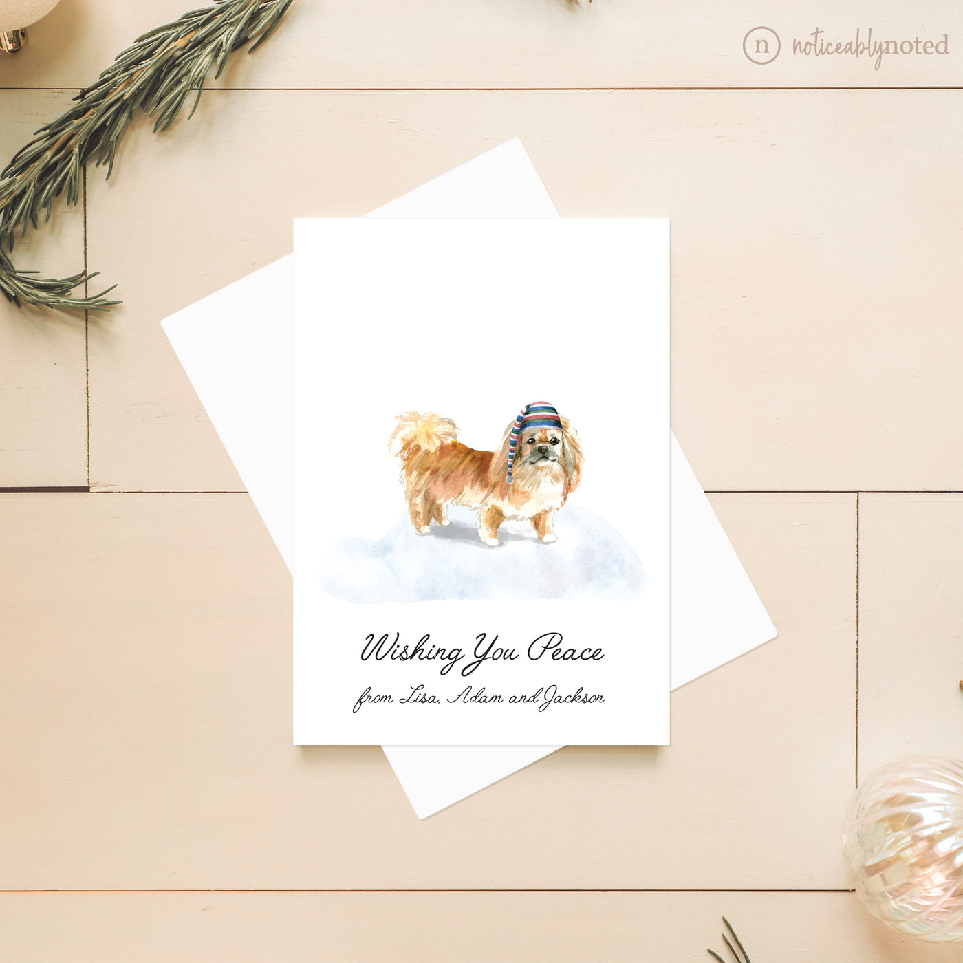 Pekingese Dog Christmas Card | Noticeably Noted