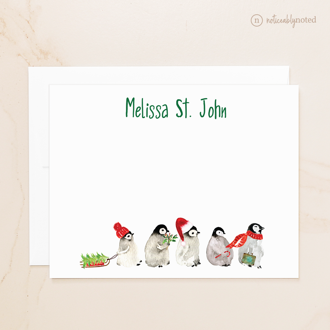 Penguin Personalized Cards| Noticeably Noted