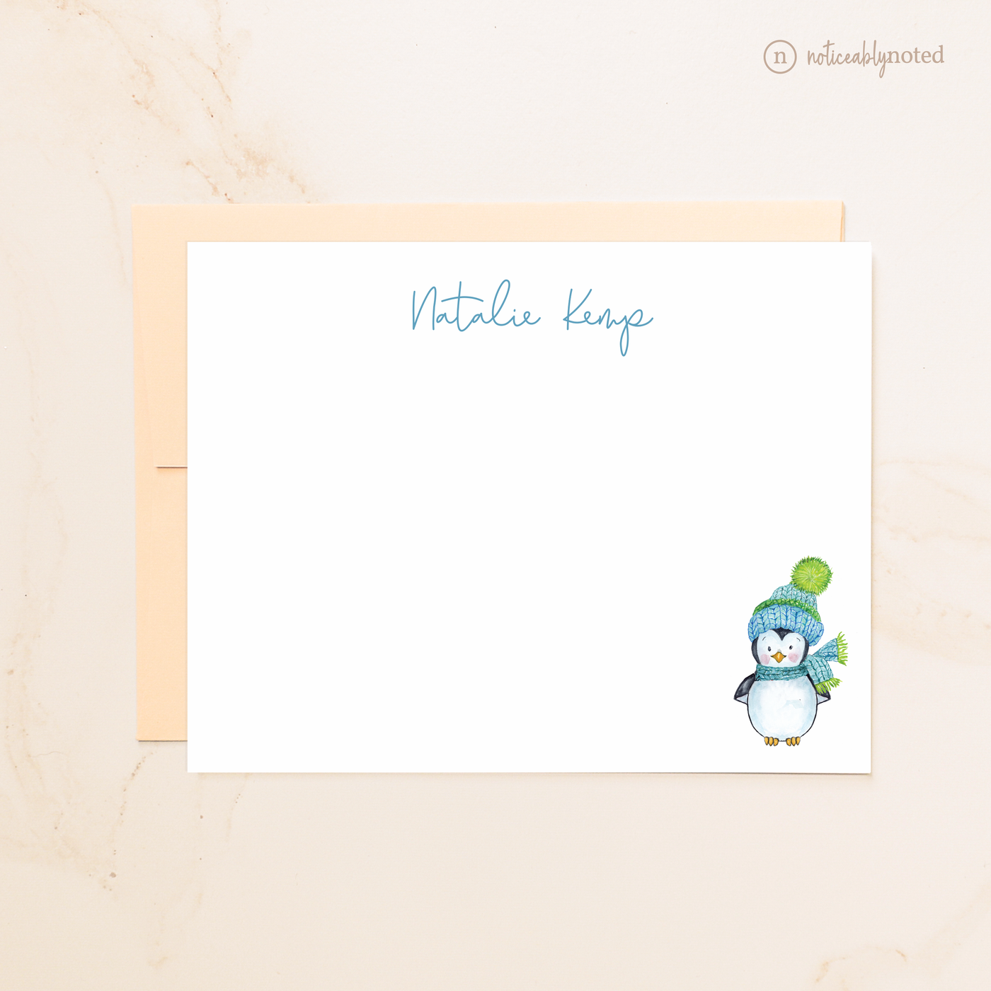 Penguin Personalized Flat Cards