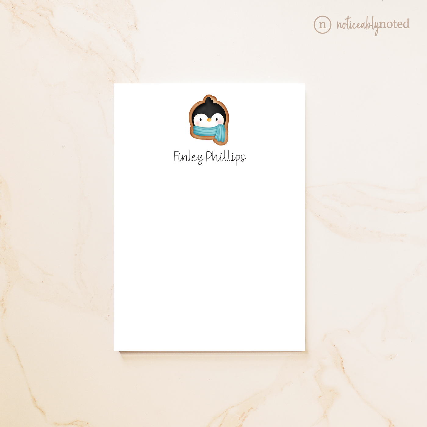 Penguin Cookie Personalized Notepad