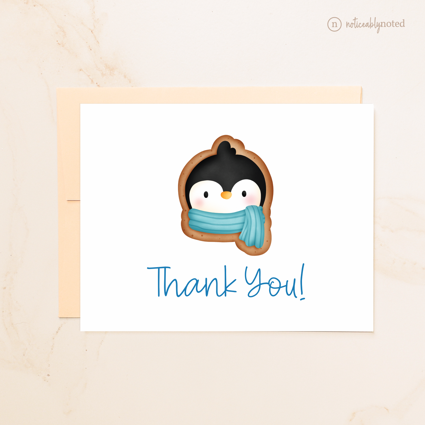 Penguin Cookie Folded Thank You Cards | Noticeably Noted