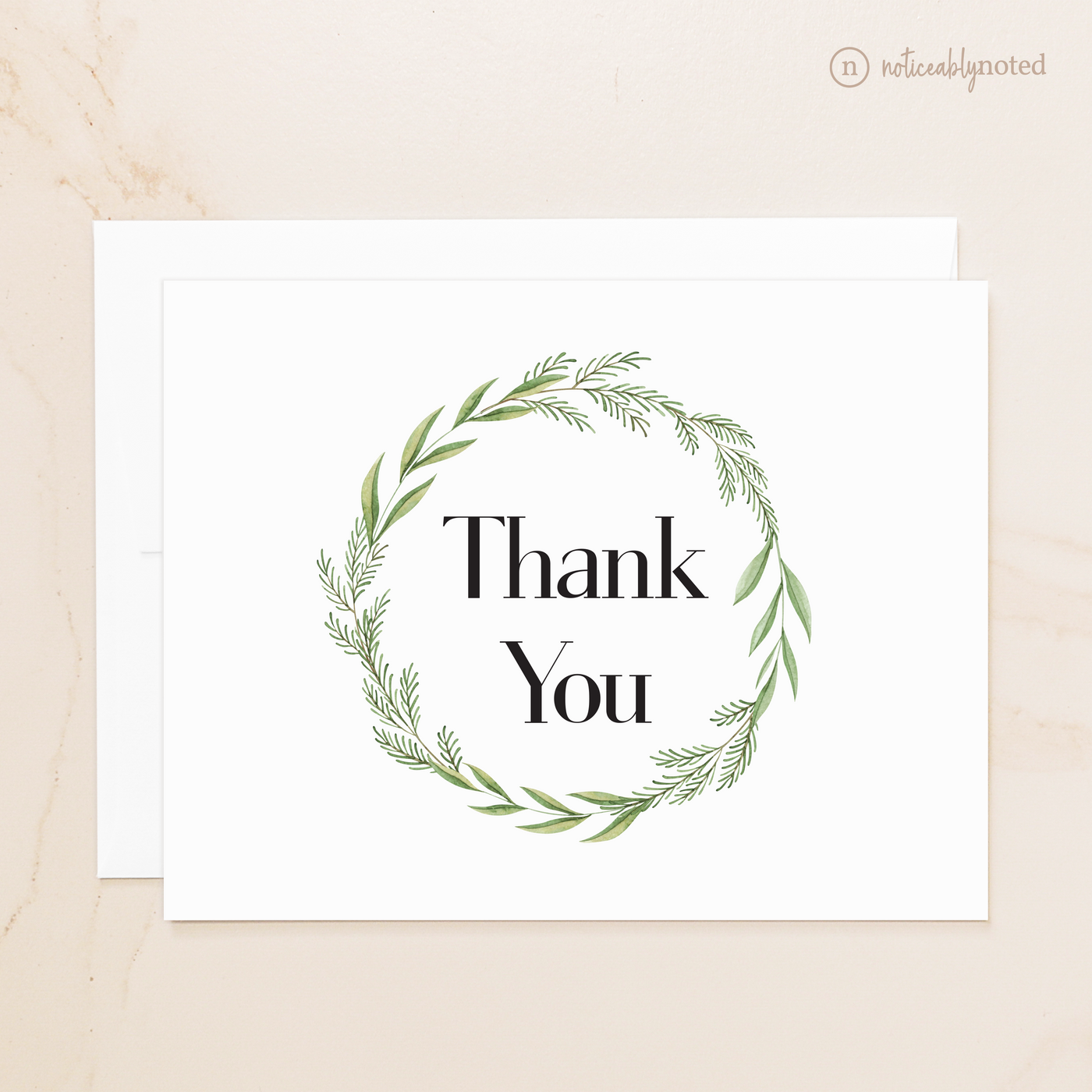 Laurel Wreath Thank You Cards | Noticeably Noted