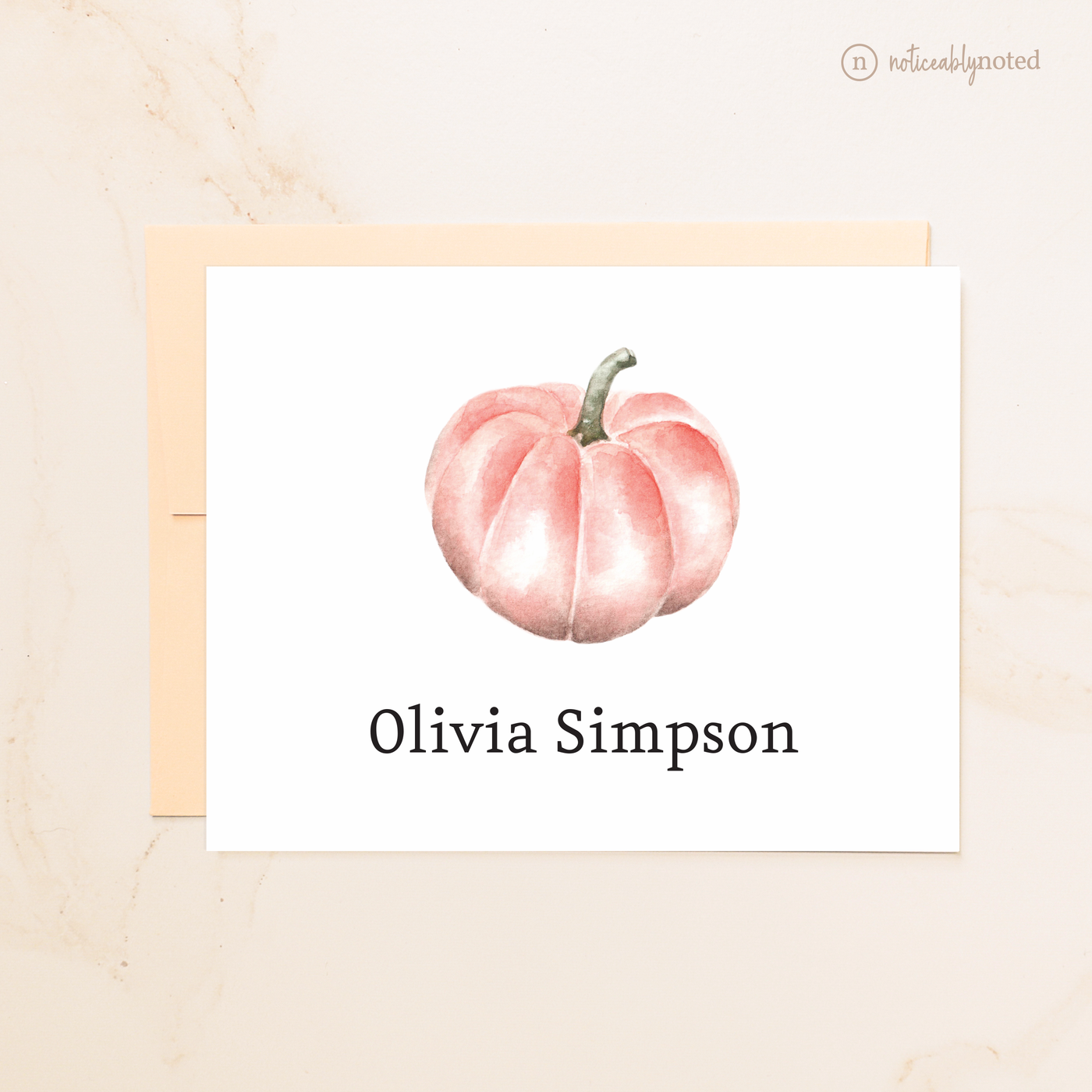 Pink Pumpkin Personalized Folded Cards