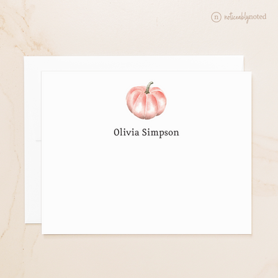 Pink Pumpkin Personalized Flat Cards