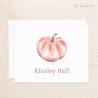 Pink Pumpkin Personalized Folded Cards