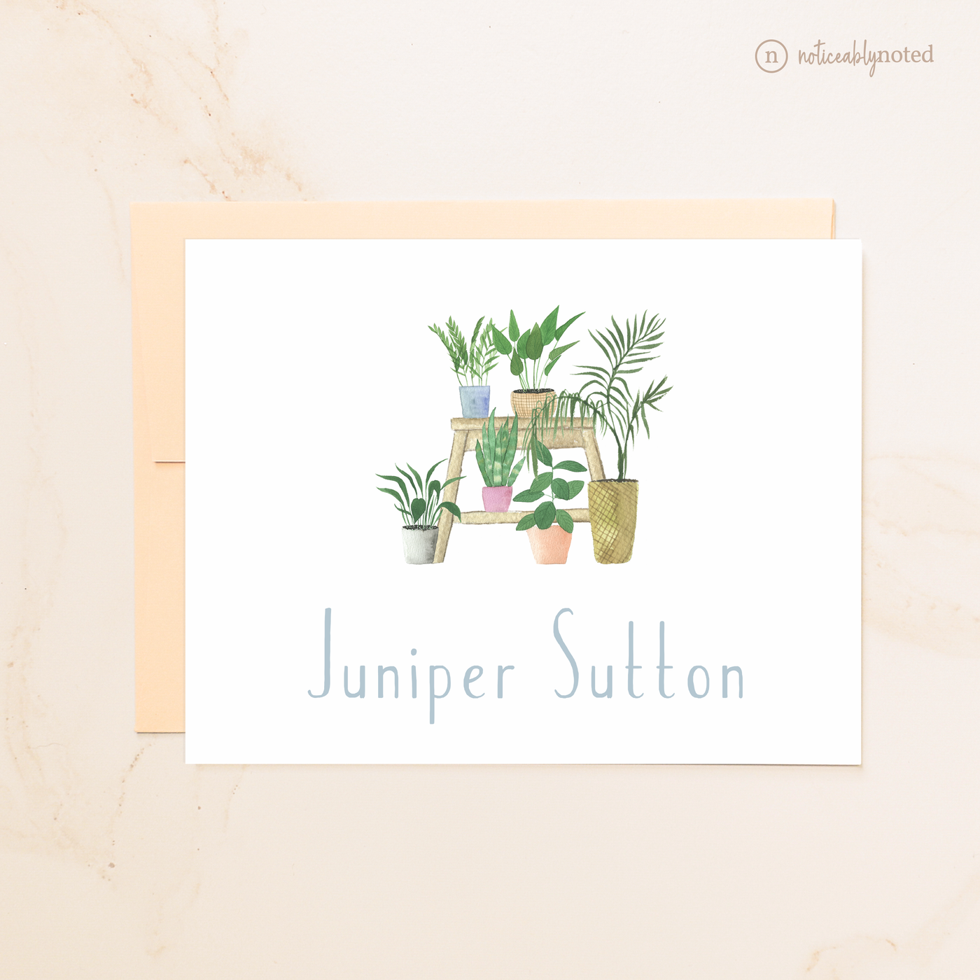 Potted Plants Personalized Folded Note Cards