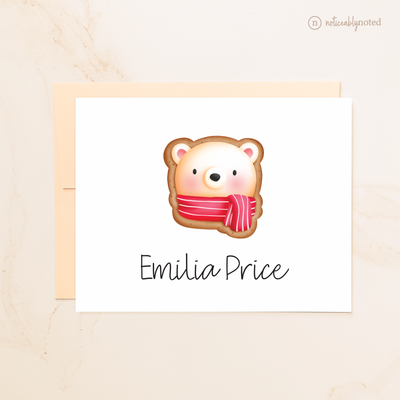 Polar Bear Cookie Personalized Folded Note Cards