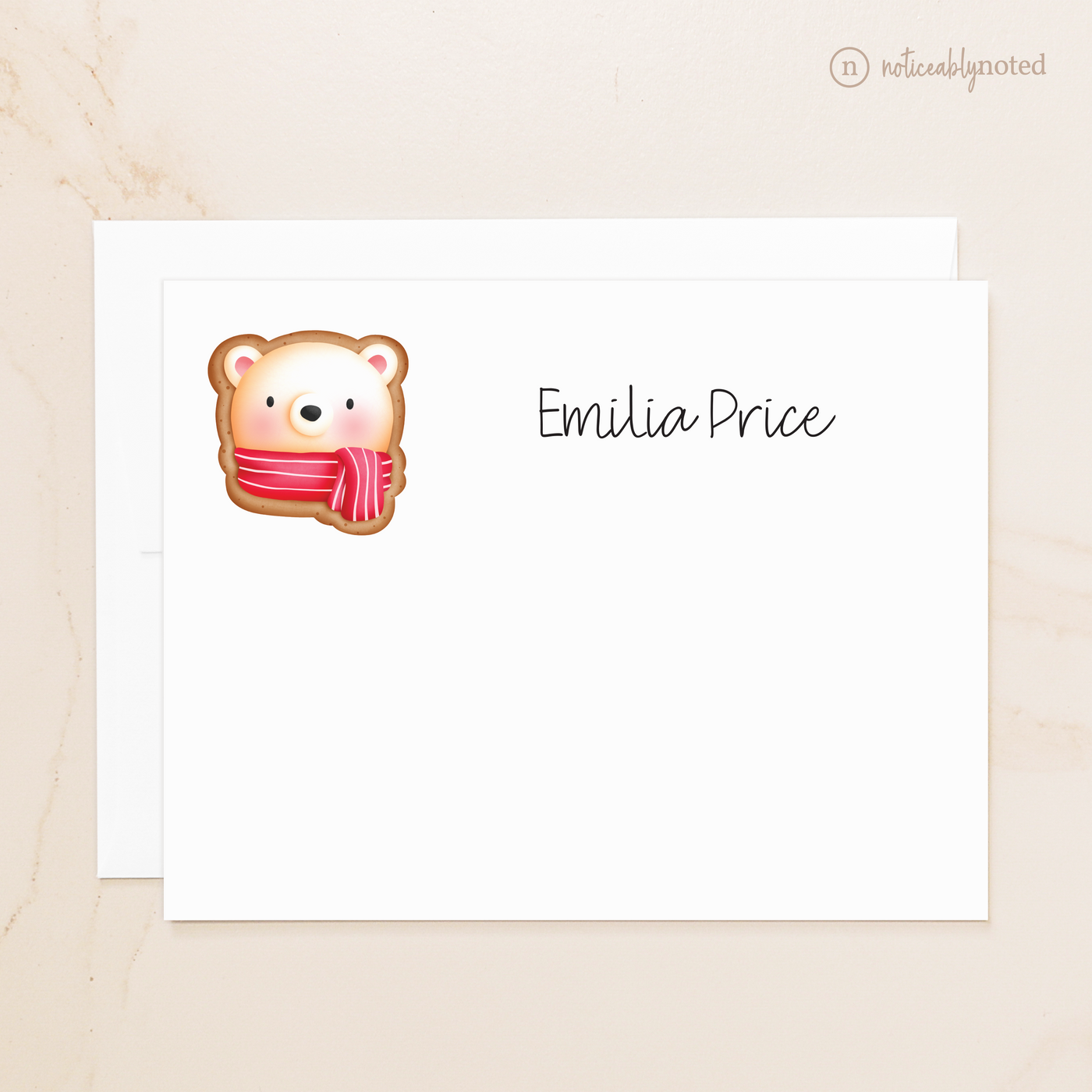 Polar Bear Cookie Personalized Flat Cards