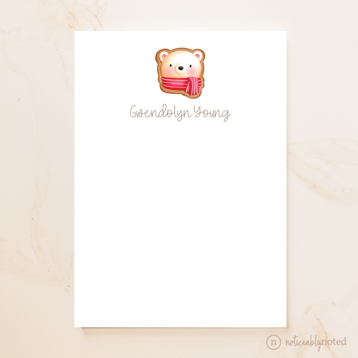 Polar Bear Cookie Personalized Notepad