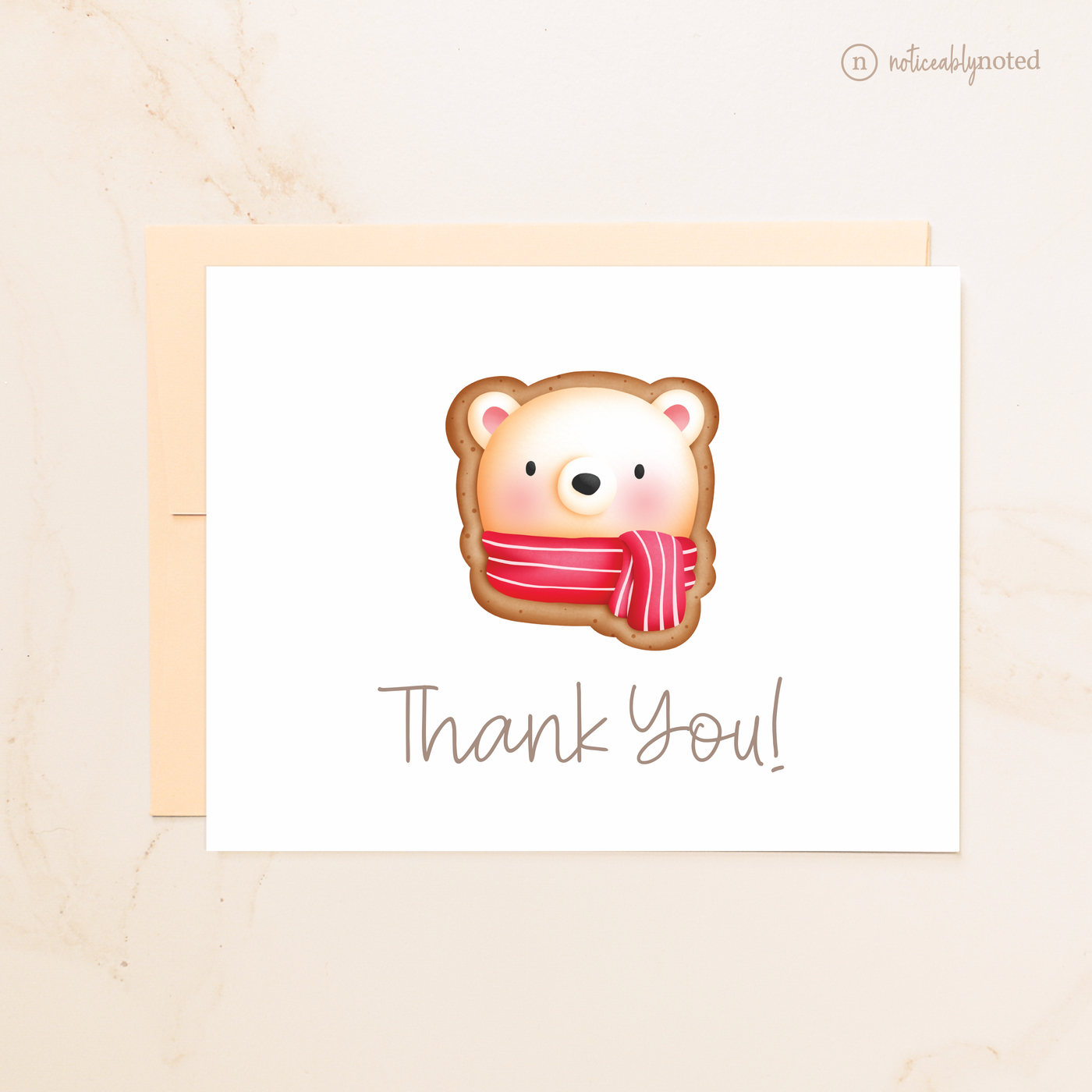Polar Bear Cookie Folded Thank You Cards | Noticeably Noted