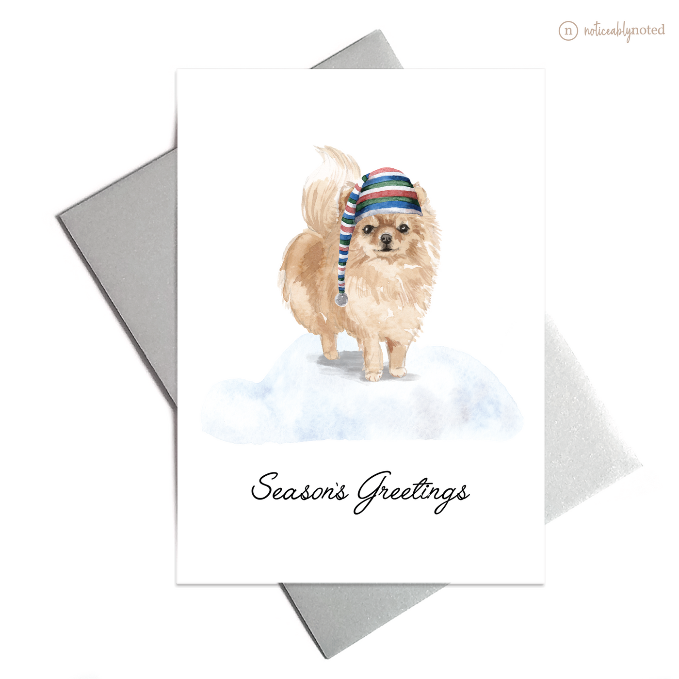 Pomeranian Dog Holiday Card | Noticeably Noted