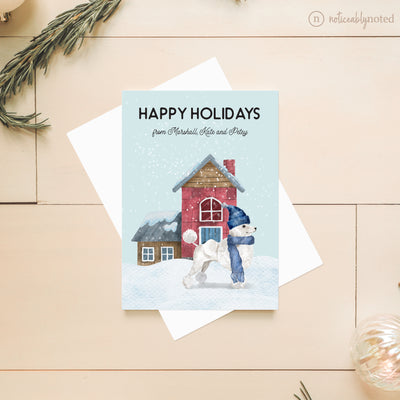 White Poodle Holiday Card | Noticeably Noted