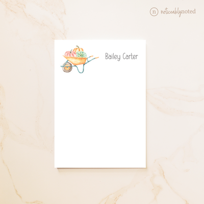 Pumpkin Wheelbarrow Personalized Notepad