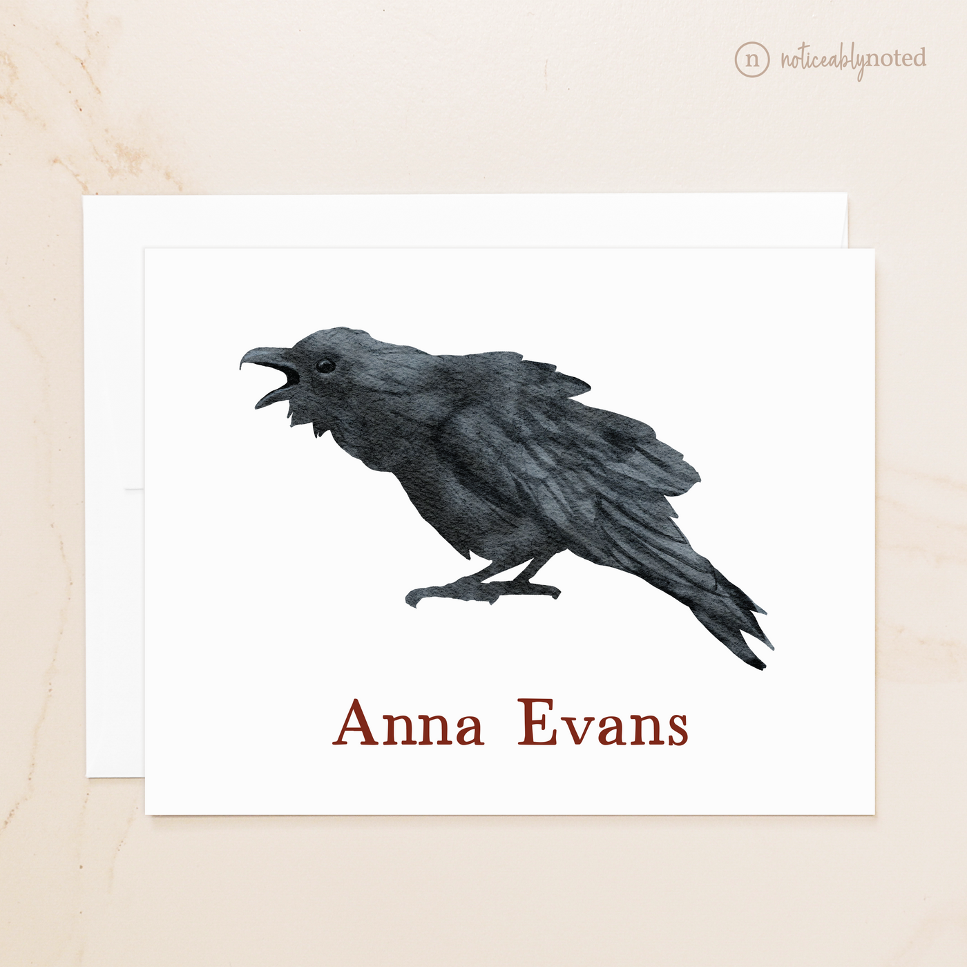 Raven Personalized Folded Cards