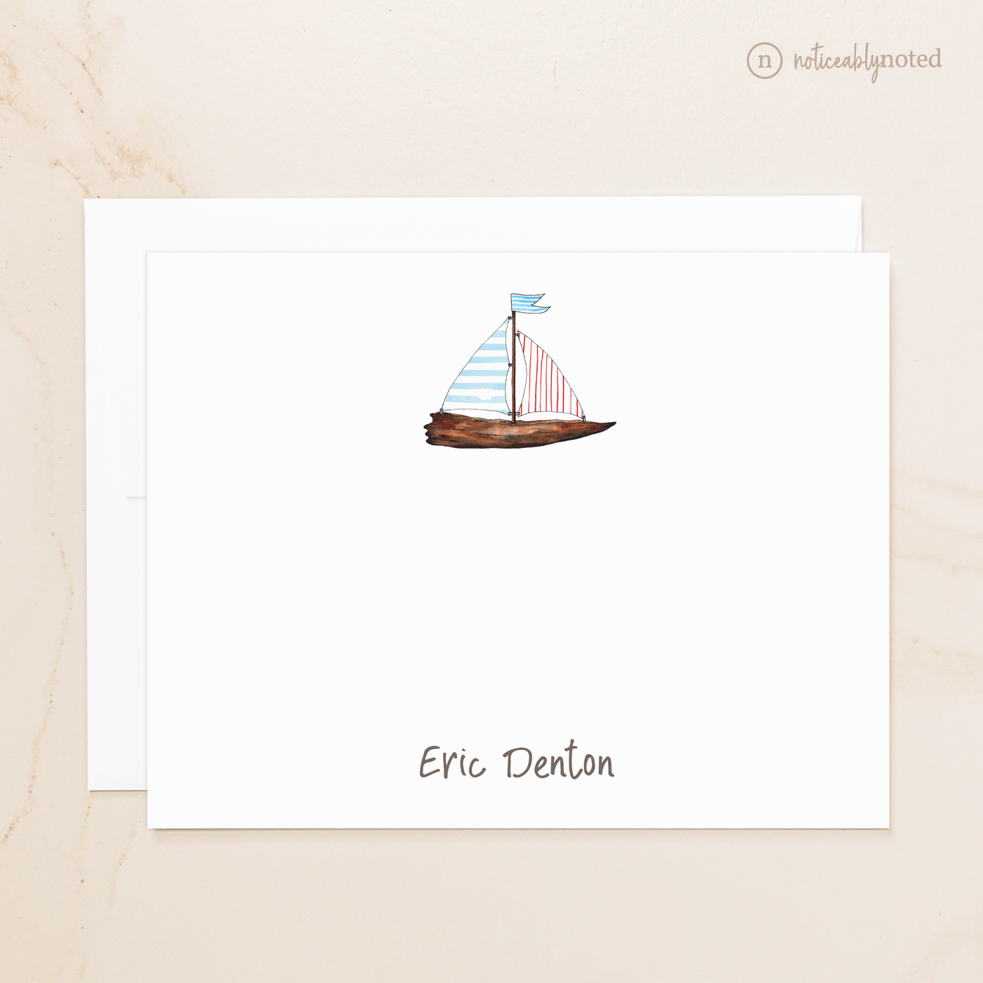 Sailboat Personalized Flat Cards