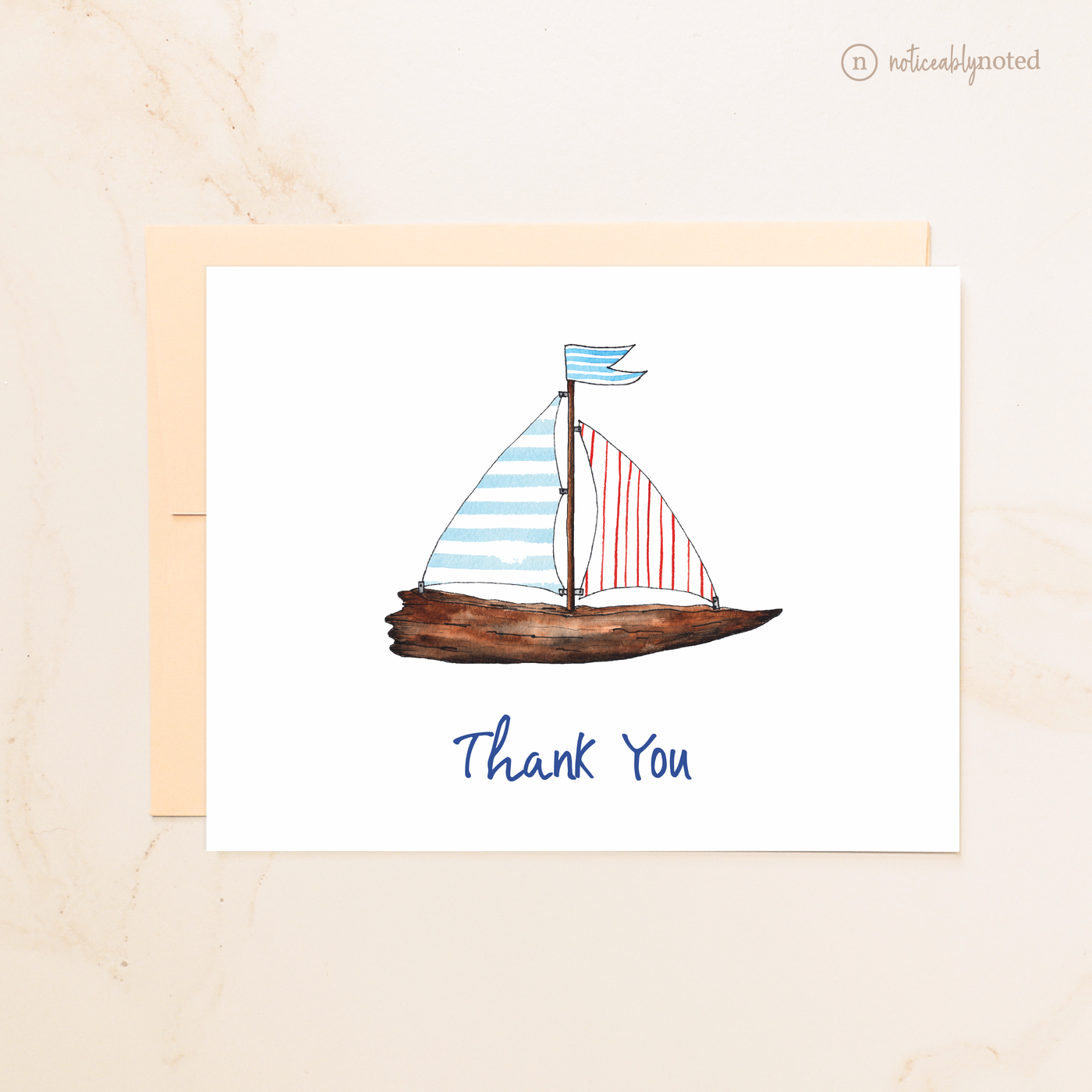 Sailboat Thank You Folded Cards | Noticeably Noted