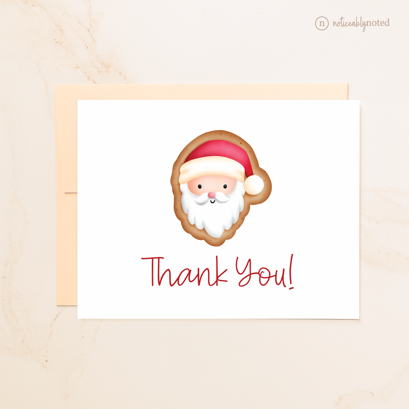 Santa Cookie Folded Thank You Cards | Noticeably Noted