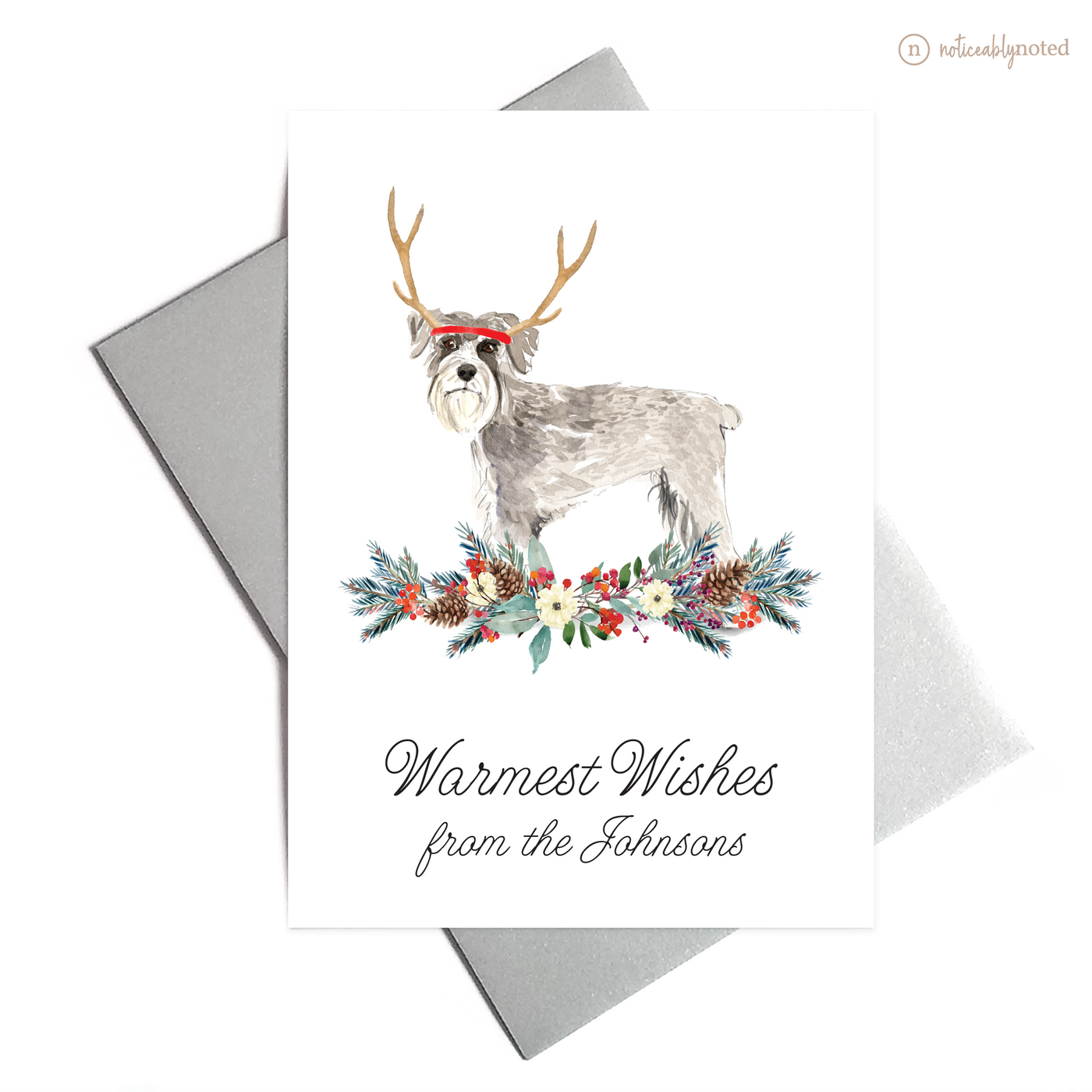 Schnauzer Dog Holiday Greeting Cards | Noticeably Noted