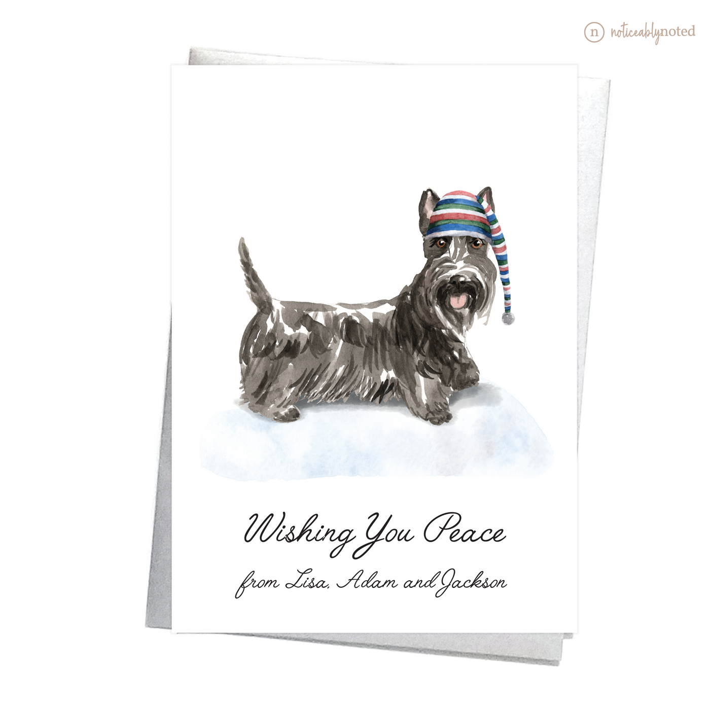 Scottish Terrier Dog Christmas Card | Noticeably Noted